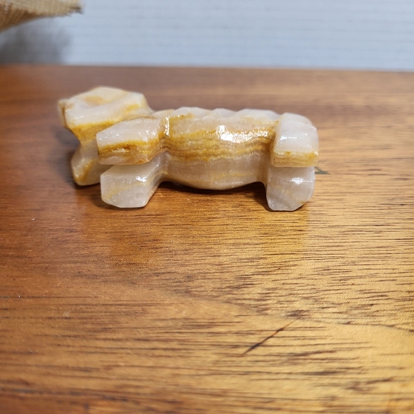 Vintage Carved Stone Onyx Marble Spaniel Dog Figurine - Picture 7 of 10